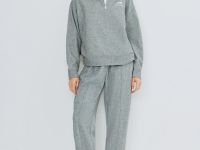 Толстовка с воротником-стойкой на молнии, Серый