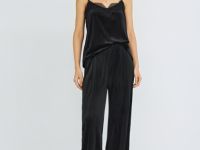 Бархатный топ с кружевом, Черный