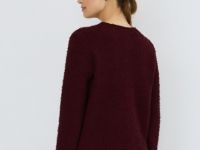 Укороченный кардиган из махровой пряжи, Фиолетовый