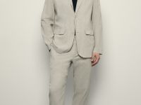 Однобортный пиджак с добавлением льна