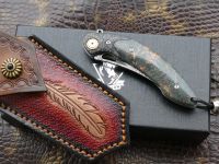 Складной нож Steelclaw Пион, сталь VG10/дамаск, рукоять кап клёна