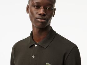 Мужское поло Lacoste L.13.12 классического кроя с длинным рукавом