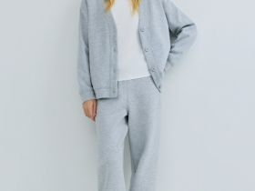 Кардиган с вышивкой, Серый