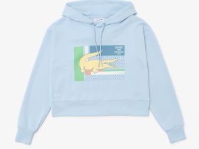 Женская короткая толстовка Lacoste с капюшоном