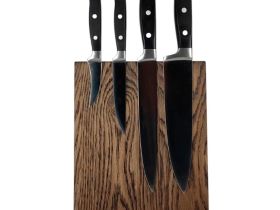 Подставка для ножей магнитная Woodinhome KS002SSOB, дуб, коричневый