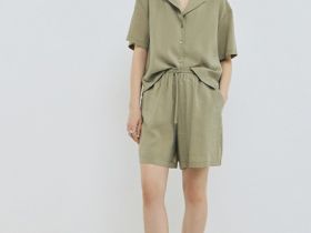 Блузка с английским воротником из модала, Зеленый