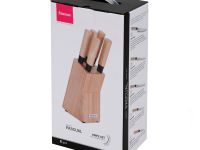 Набор из 5 кухонных ножей Fissman Pascual, деревянная подставка