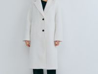 Длинное фактурное пальто, Бежевый