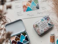 Палетка для красок "Горы" 6х5 см, цвет черный, пластик белый