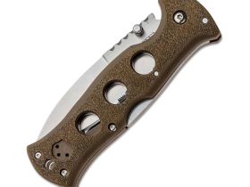 Нож складной Cold Steel Gunsite Counter Point I, сталь AUS-10A, рукоять Griv Ex™, коричневый