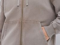 Толстовка на молнии с эффектом стирки, Бежевый