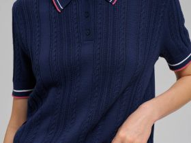 Джемпер-поло прямого кроя из хлопка