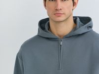 Толстовка на молнии с капюшоном, Серый