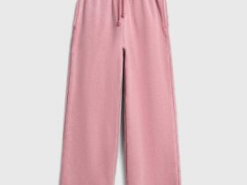 Широкие трикотажные брюки для девочек, Розовый