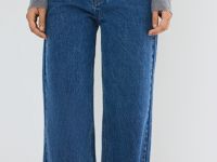 Широкие джинсы с высокой посадкой, Синий