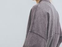 Бомбер с эффектом стирки, Серый