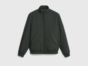 Утеплённая куртка с воротником-стойкой, Зеленый