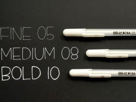 Ручка гелевая GELLY ROLL белая, все размеры