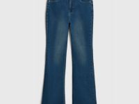 Расклёшенные утеплённые джинсы, Синий