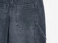 Джинсы объёмного кроя для девочек, Серый