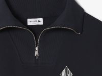 Мужская хлопковая толстовка Lacoste с высоким воротом и застежкой-молнией