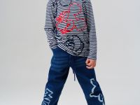 Брюки текстильные джинсовые утепленные флисом для мальчиков