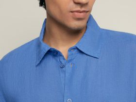 Рубашка изо льна с коротким рукавом