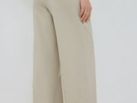 Широкие брюки со льном, Бежевый