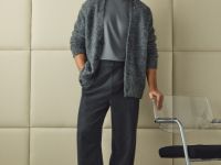 Кардиган с содержанием шерсти, Серый