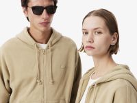 Толстовка Lacoste свободного кроя унисекс с эффектом стирки