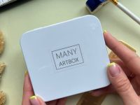 Палетка квадратная "ячейки" без красок, белый бокс, материал металл, белый пластик, размер 10х9 см 1