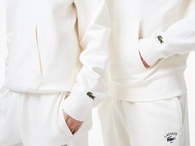 Хлопковая толстовка - худи Lacoste унисекс с капюшоном