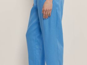 Брюки прямого кроя с добавлением льна