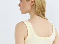 Базовая майка в рубчик, Желтый