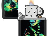 Зажигалка ZIPPO Skeleton Design с покрытием Black Light, латунь/сталь, черная, матовая