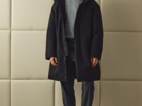 Удлинённая куртка с капюшоном, Черный