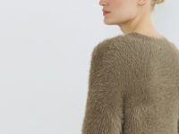 Джемпер из пушистой пряжи, Коричневый