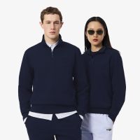 Хлопковая толстовка Lacoste унисекс с воротником-стойкой