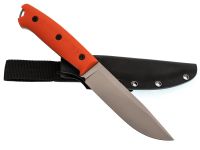 Туристический нож Универсал, сталь AUS-10Co, рукоять оранжевый G10