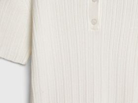 Вязаный джемпер с коротким рукавом для девочек, Белый