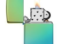 Зажигалка ZIPPO Classic с покрытием High Polish Teal, латунь/сталь, зелёная, глянцевая, 36x12x56 мм
