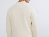 Текстурное вязаное поло, Белый