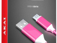 Кабель Akai CE-451 USB to microUSB 1m Pink