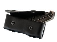 Чехол на кнопках горизонтальный для складного ножа на пояс, 120 мм, 2 кнопки