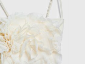 Топ с декором в виде цветка, Бежевый