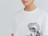 Футболка с цветочным принтом, Белый
