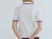 Джемпер с воротником поло на молнии, Бежевый