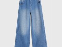 Широкие джинсы для девочек, Синий