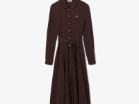 Длинное платье-поло Lacoste с длинным рукавом