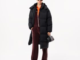 Женский длинный пуховик Lacoste с капюшоном